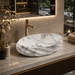 Glossy Marble Oval Countertop Wash Basin 