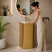Gold Ceramic Pedestal Wash Basin