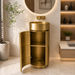 Gold Metal Pedestal Wash Basin with Storage 