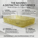 Gold Rectangle Transparent Glass Wash Basin