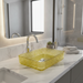 Gold Rectangle Transparent Glass Wash Basin
