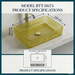 Gold Rectangle Transparent Glass Wash Basin Size