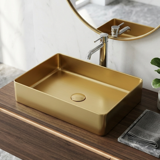 Gold Stainless Steel Wash Basin 