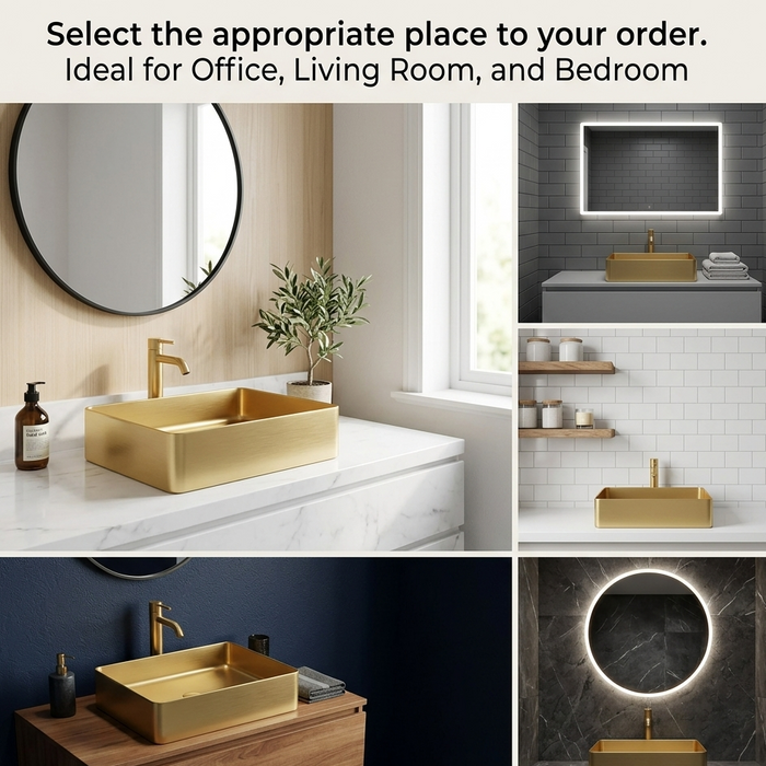 Gold Stainless Steel Wash Basin 