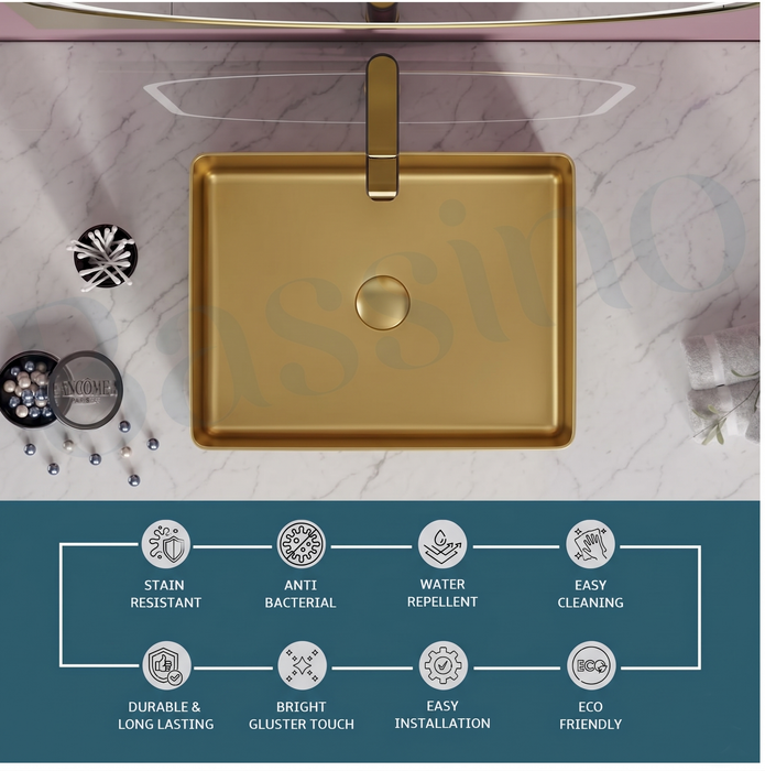 Gold Stainless Steel Wash Basin 