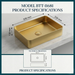 Gold Stainless Steel Wash Basin Size