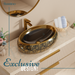 Gold and Black Vessel shape Table Top Basin 