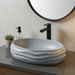 Grey Terrazzo Matt Sculpted Oval Basin 6