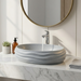Grey Terrazzo Matt Sculpted Oval Basin 