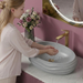 Grey Terrazzo Matt Sculpted Oval Basin 7