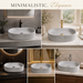Grey marble fluted ceramic table top wash basin, 510x310x120 mm, with ribbed rounded rectangular design for modern bathrooms.