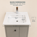 Grey wall-mounted vanity set with upper mirror cabinet and lower storage cabinet doors open, showing spacious internal storage.