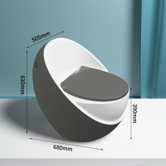 Bassino Siphon Jet Modern Toilet All In One Floor Mounted Urine Toilet(Size: 670 x 505 x 630mm COLOR – White & Grey Glossy)