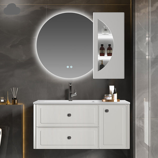 Premium Plywood Bathroom Vanity Cabinet with LED Mirror, Side Cabinet & Defogger – 800mm