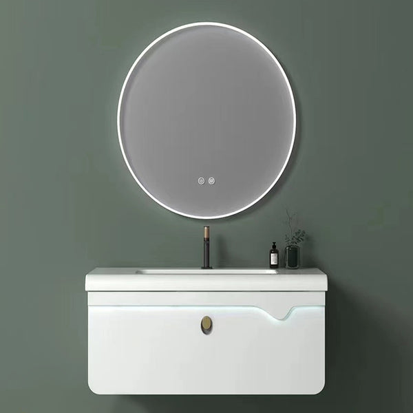 Premium Plywood Bathroom Vanity Cabinet with Sensor LED Drawer & Animated LED Mirror – 800mm
