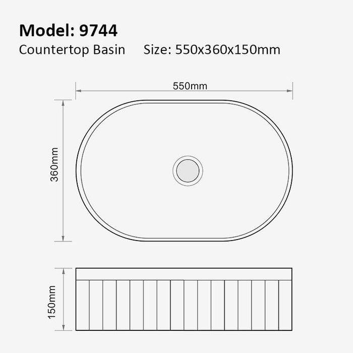 Premium Designer Table top/Counter top Wash Basin/Vessel sink (22x14x6 In) BTT-11194