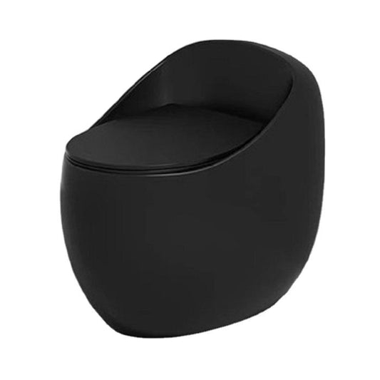 Bassino New modern home bathroom decor closestool one piece sanitary ware ceramic wc toilet commode round egg shaped toilet bowl(Size: 660 x 470 x 620mm COLOR – (Black Matt))