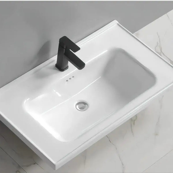 Plywood bathroom vanities and cabinets with led mirror cabinet with ceramic basin