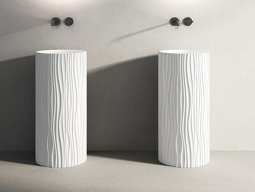 Artificial Stone Pedestal Basin(Size-15x15x34 Inch)