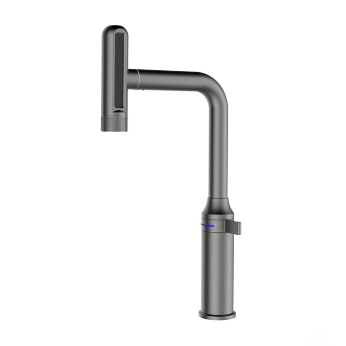 Modern kitchen faucet on a white background