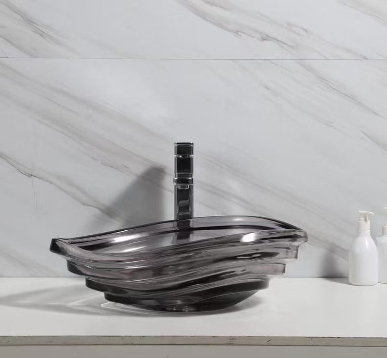 Glass Tabletop Basin (20x14.5x7 Inch)