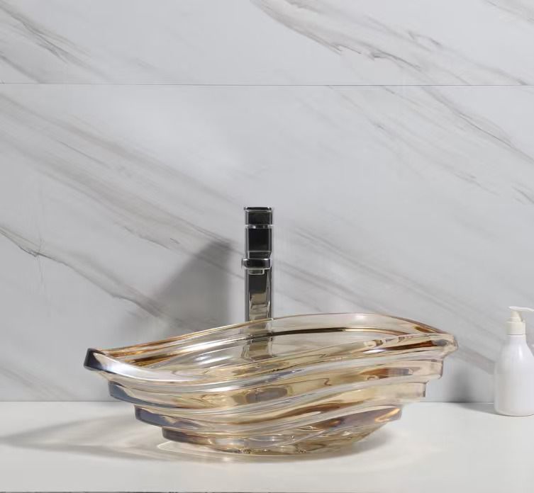 Glass Tabletop Basin (20x14.5x7 Inch)