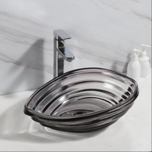 Glass Tabletop Basin (20x14.5x7 Inch) Black