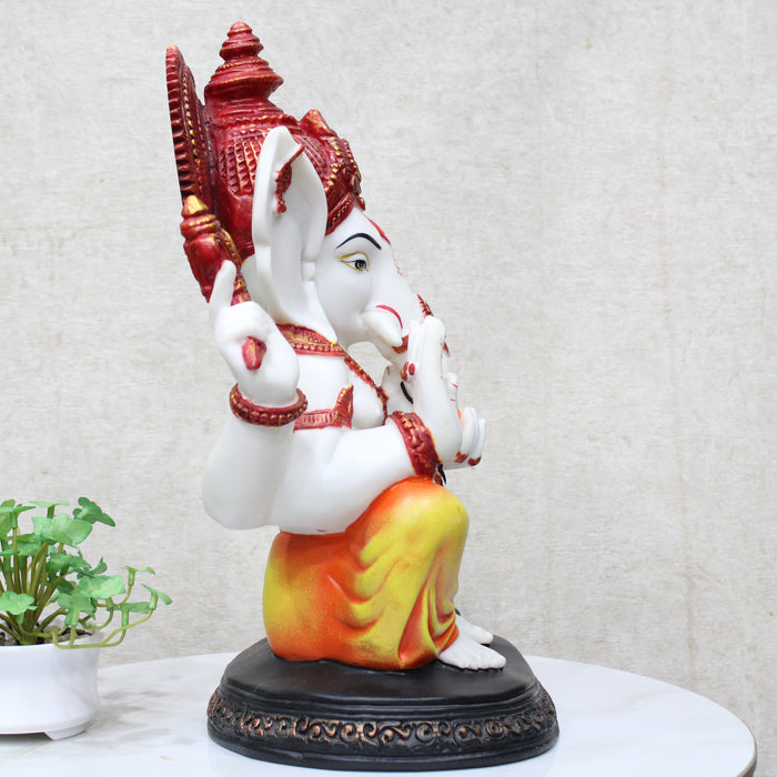 BASSINO Colorful Lord Ganesha seating Idol for home and office