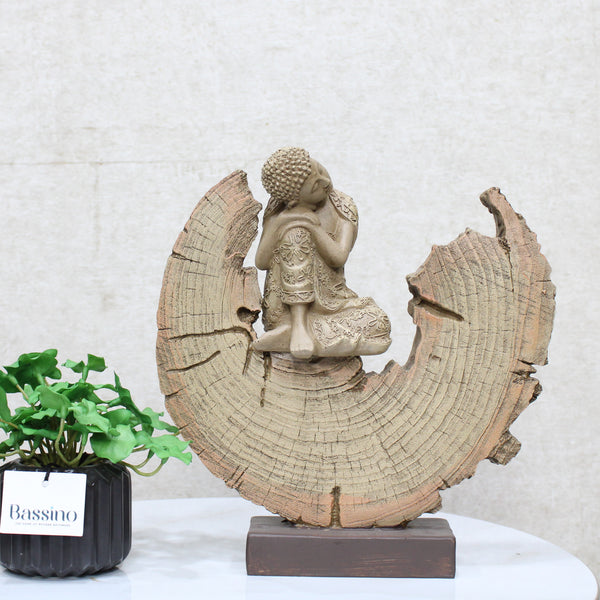Unwind and embrace inner peace with our Crescent Zen Monk Sculpture. Handcrafted with intricate details, this sculpture serves as a calming reminder to find tranquility within. Made of high-quality materials for lasting beauty. BSP-8184-2  L 27 W 7 H 28