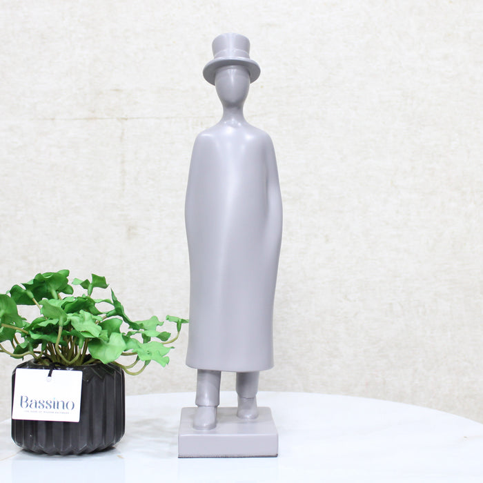 Simple Model Gentleman Statue Handcrafted Art Sculpture Figurine Accent Décoration (BSP-8177)  L8 W11 H35 CM