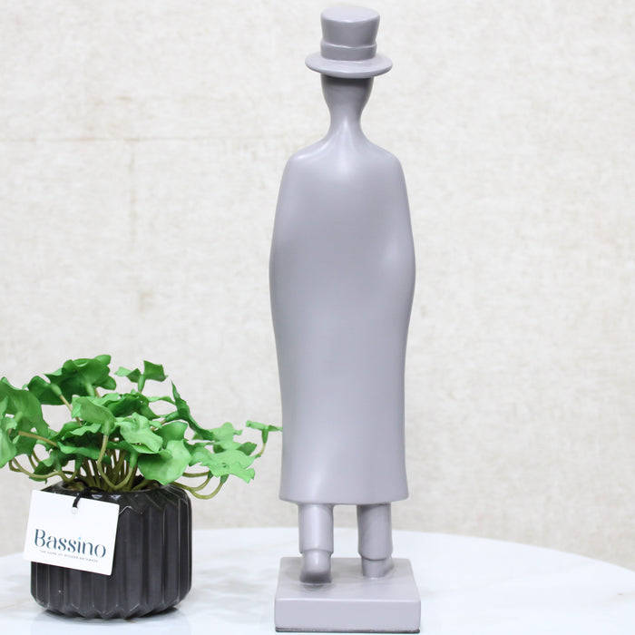 Simple Model Gentleman Statue Handcrafted Art Sculpture Figurine Accent Décoration (BSP-8177)  L8 W11 H35 CM