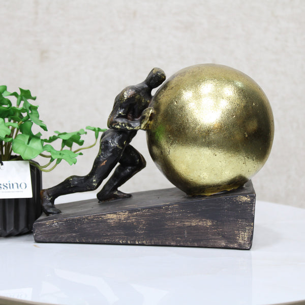 Sisyphus Sculpture Home Decor, Struggler Statue, Sportsman Figurine Ornament for Office Living Room (BSP - 8021) L 21 W 13 H 17 CM