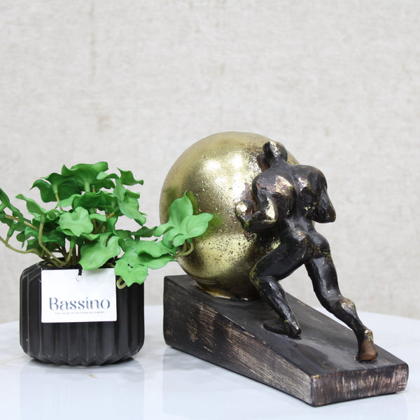Sisyphus Sculpture Home Decor, Struggler Statue, Sportsman Figurine Ornament for Office Living Room (BSP - 8021) L 21 W 13 H 17 CM