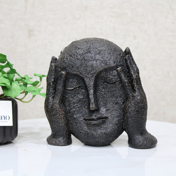 Human Face Sculpture Showpiece for Home Décor Decorative Showpiece (BSP-8139) L 17 W 8 H 18 CM