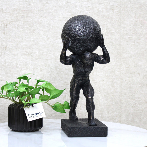 Men Holding The Earth Showpiece for Home Decor Showpiece, Office Table Decor, Home Shelf Decor Showpiece for Home Decor (BSP-8299) L 13 W 10 H 30 CM