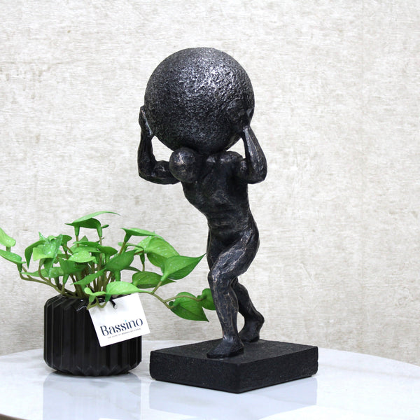 Men Holding The Earth Showpiece for Home Decor Showpiece, Office Table Decor, Home Shelf Decor Showpiece for Home Decor (BSP-8299) L 13 W 10 H 30 CM