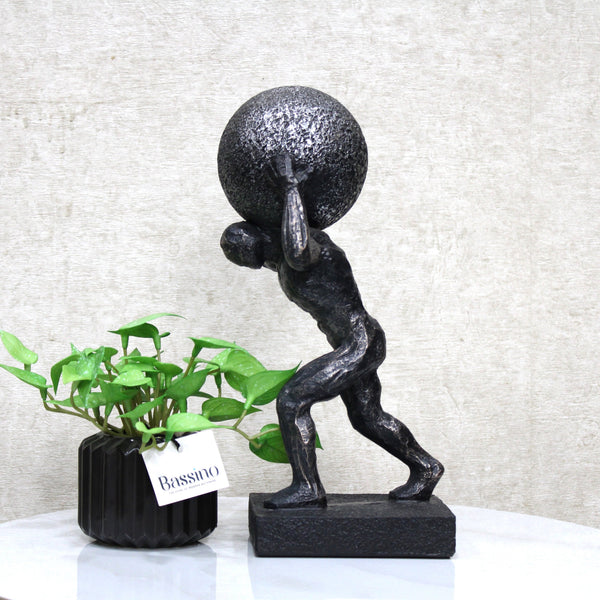 Men Holding The Earth Showpiece for Home Decor Showpiece, Office Table Decor, Home Shelf Decor Showpiece for Home Decor (BSP-8299) L 13 W 10 H 30 CM