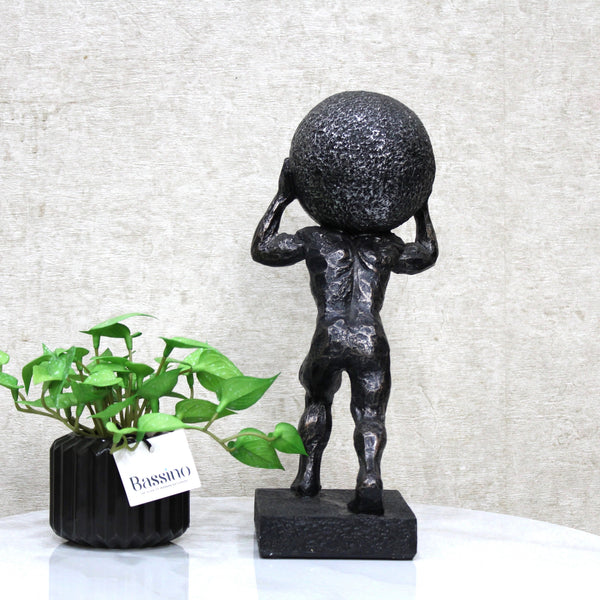 Men Holding The Earth Showpiece for Home Decor Showpiece, Office Table Decor, Home Shelf Decor Showpiece for Home Decor (BSP-8299) L 13 W 10 H 30 CM