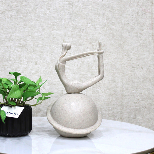 Modern Abstract Yoga Pose Sculpture on Sphere 9 Inch (BSP-8036)