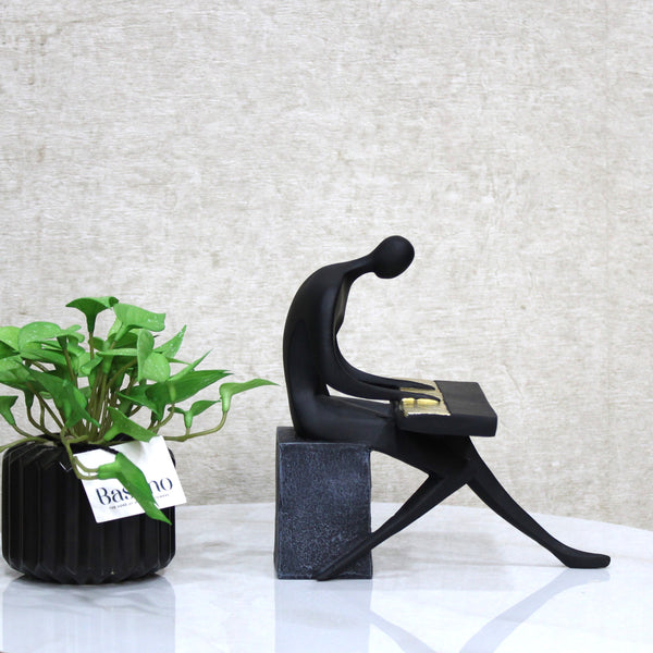 Abstract Pianist Sculpture – Modern Musician Figurine Decor 7 Inch (BSP-8244)
