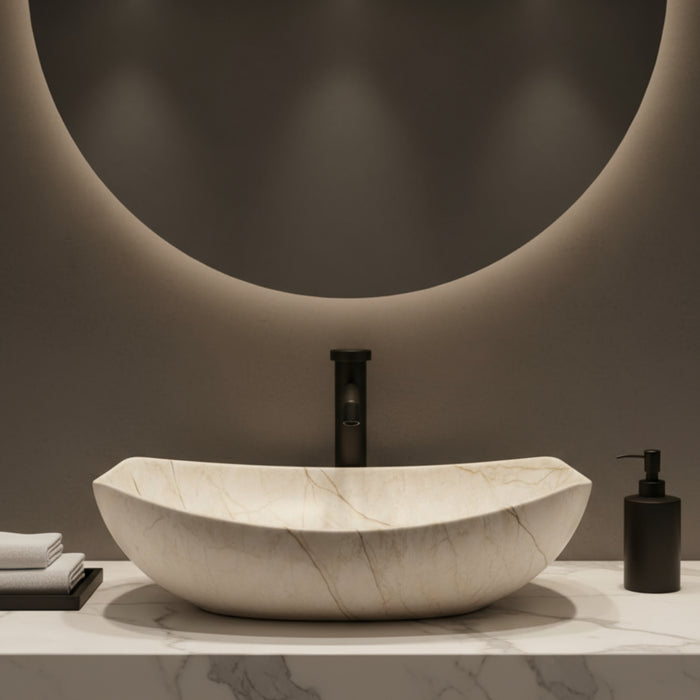 Ivory Matt Finish Table Top Wash Basin