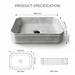 Light grey marble pattern ceramic rectangular table top wash basin 460x325x125 mm with rounded corners and horizontal ribbed exterior.