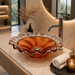 Luxury Amber Orange Crystal Glass Table Top Wash Basin – 420 × 420 × 130 mm
