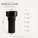 Luxury Floor Standing Black Marble Finish Wash Basin