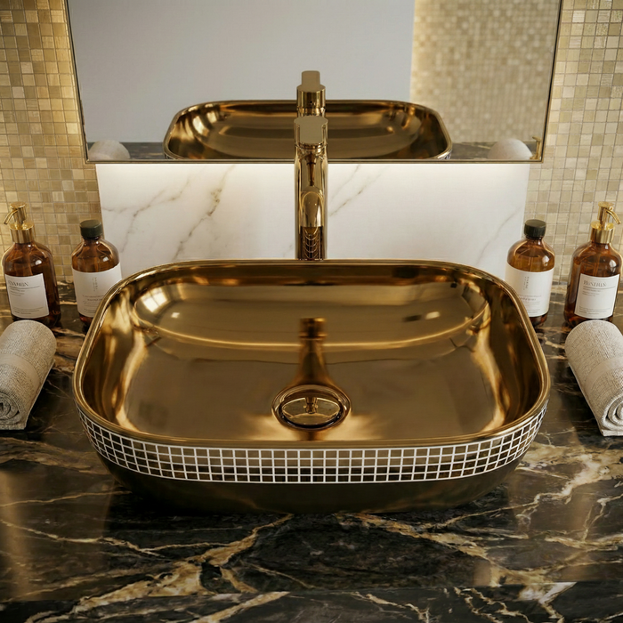 Luxury Gold Rectangular Basin 