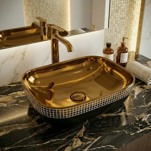 Luxury Gold Rectangular Basin 