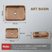 Luxury Rose Gold Countertop Wash Basin size