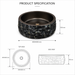 Luxury black textured artificial stone table top wash basin with a smooth round interior, 400 × 400 × 150 mm.