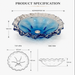 Luxury blue crystal glass table top wash basin with sculpted wavy edges, 420 × 420 × 130 mm, displayed in a modern bathroom.