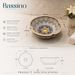 Luxury designer floral table top wash basin with scalloped round shape, multicolour decorative pattern and 420 × 420 × 150 mm size